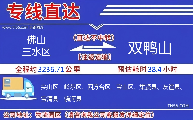 佛山三水區(qū)到雙鴨山物流公司