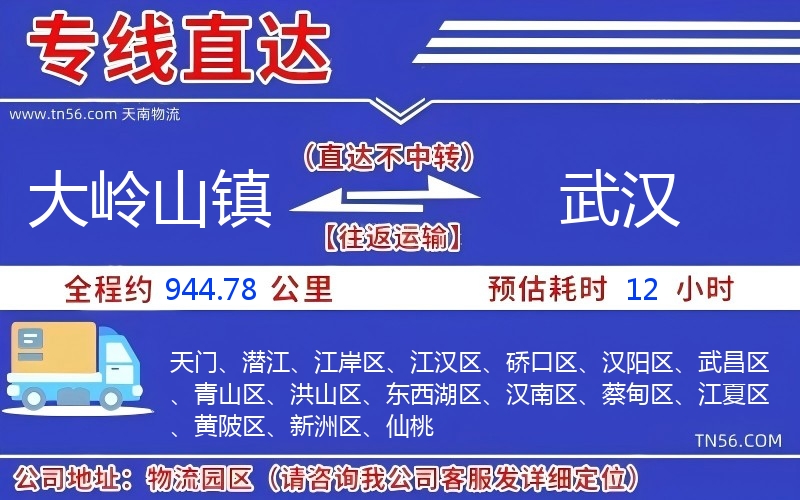 大嶺山鎮(zhèn)到武漢物流公司 大嶺山鎮(zhèn)到武漢物流公司