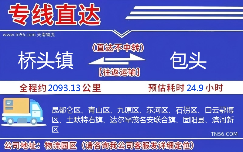 橋頭鎮(zhèn)到包頭物流公司