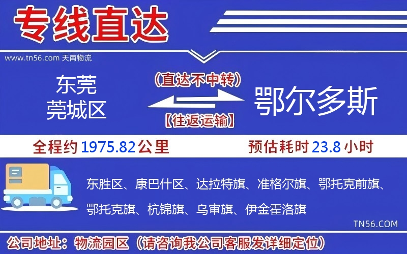 東莞莞城區(qū)到鄂爾多斯物流公司